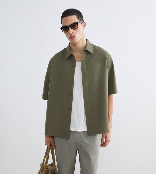 LC Waikiki  Shirts - Khaki Short Sleeves