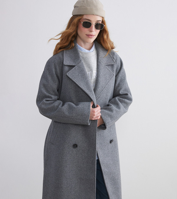 LC Waikiki  Overcoats - Grey Overcoats