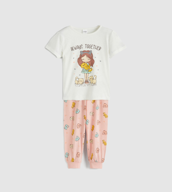 LC Waikiki  Nightwear - Ecru Top & Pyjama Sets