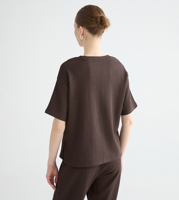 LC Waikiki LC Waikiki - Brown Short Sleeve T-Shirts