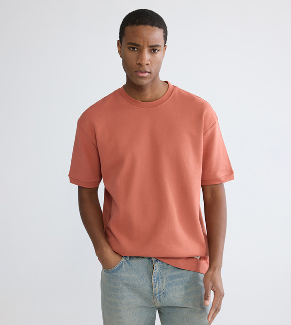 اٍل سي واي كيكي  تيشيرتات كاجوال - برتقالي  Round Neck T-Shirts