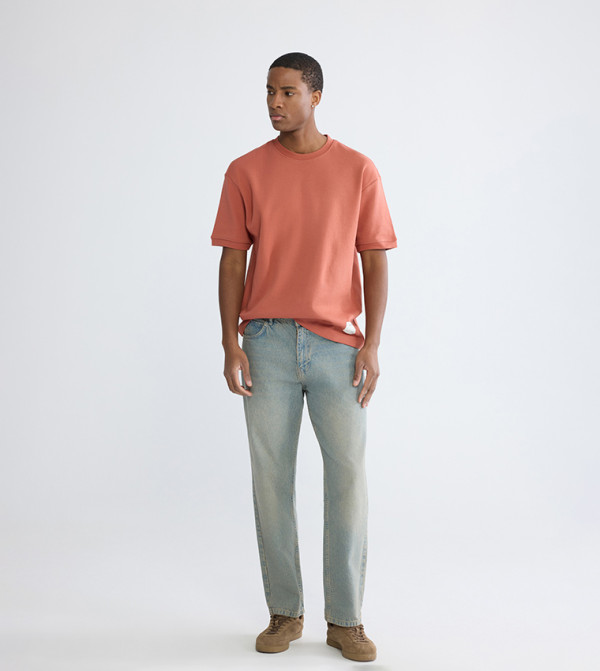 اٍل سي واي كيكي  تيشيرتات كاجوال - برتقالي  Round Neck T-Shirts