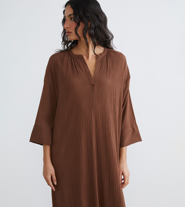LC Waikiki Dresses - Brown Midi Dresses