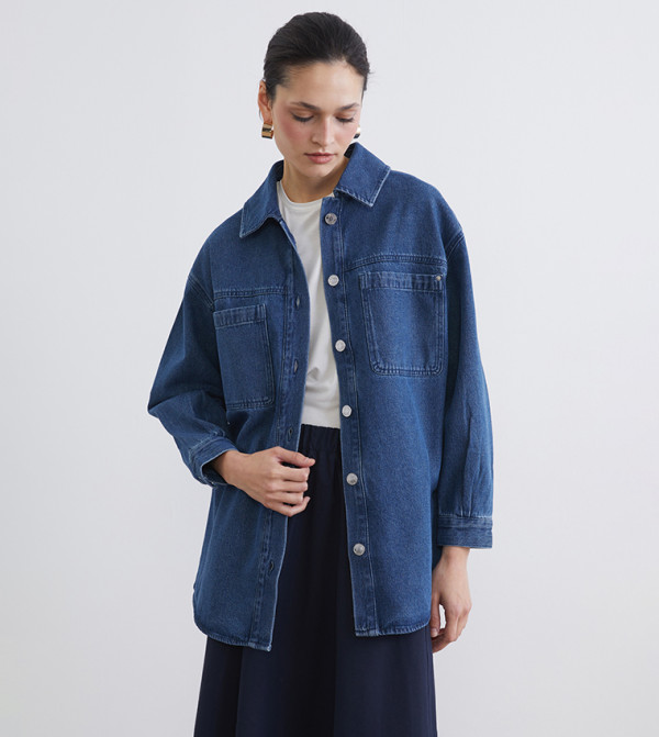 LC Waikiki  Denim Jackets - Blue Denim Jackets