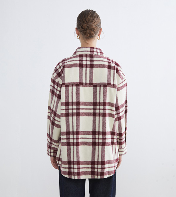 اٍل سي واي كيكي  checkered-plaid-w - أوف وايت جاكيتات كاجوال