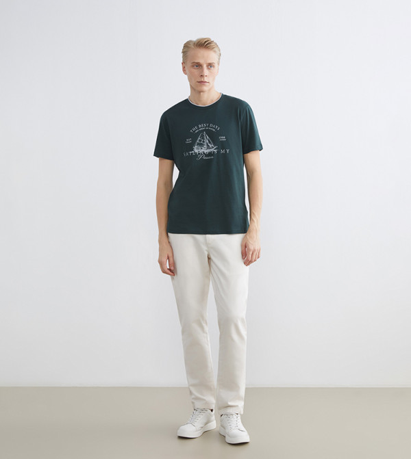 LC Waikiki LC Waikiki - Green Round Neck T-Shirts