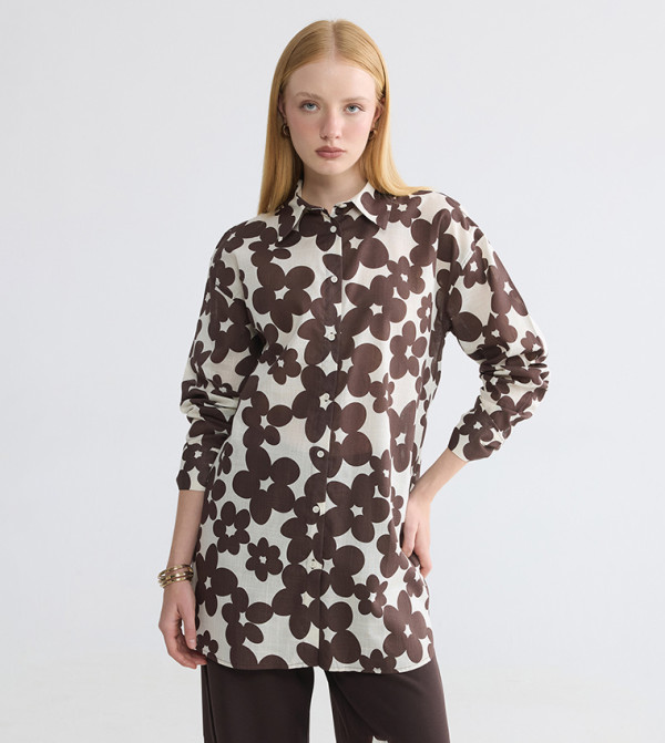 LC Waikiki pretty-in-prints-w - Brown Tunics