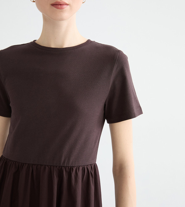 LC Waikiki  Dresses - Dark Brown Midi Dresses