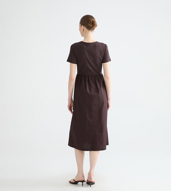 LC Waikiki  Dresses - Dark Brown Midi Dresses