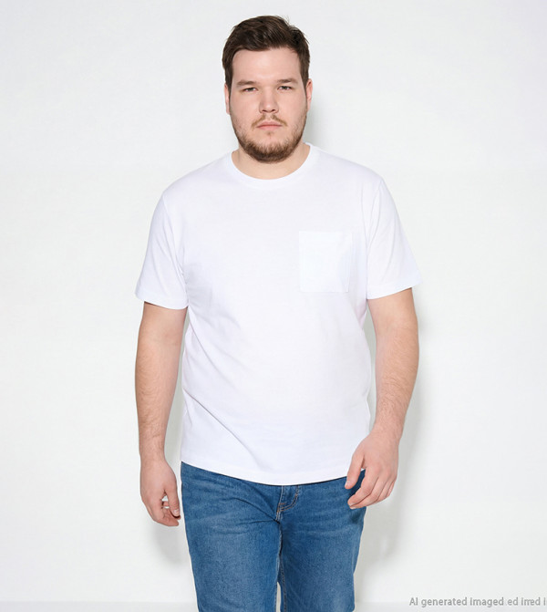 LC Waikiki  Clothing - White Round Neck T-Shirts