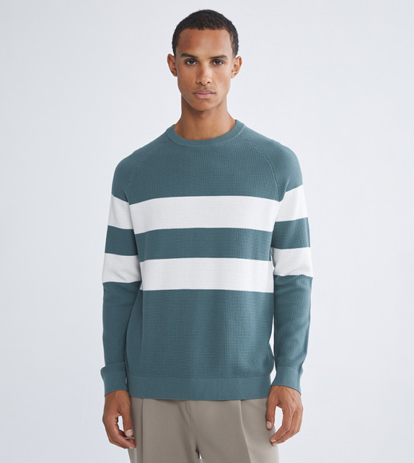 LC Waikiki Clothing - Green Round Neck Sweaters