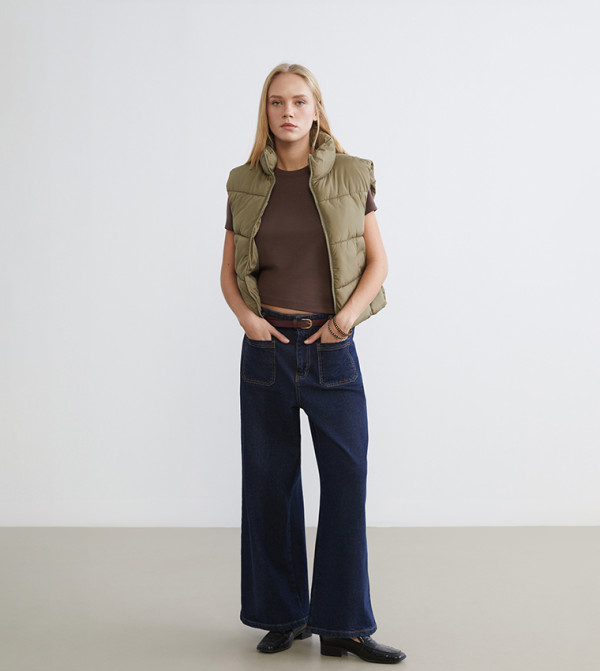 LC Waikiki  Puffer & Quilted Jackets - Khaki Puffer & Quilted Jackets