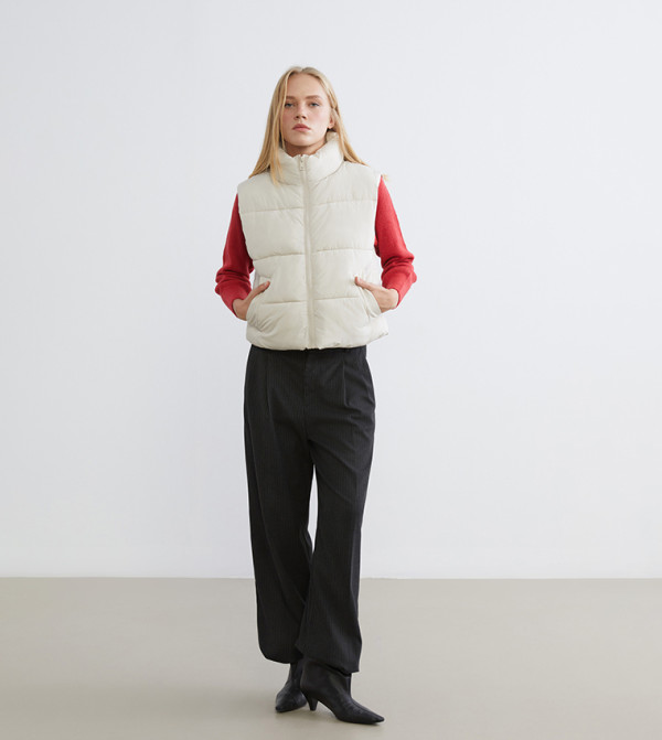 LC Waikiki Puffer & Quilted Jackets - Beige Puffer & Quilted Jackets