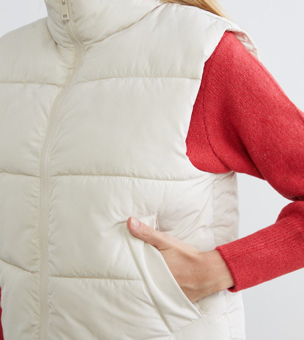 LC Waikiki Puffer & Quilted Jackets - Beige Puffer & Quilted Jackets