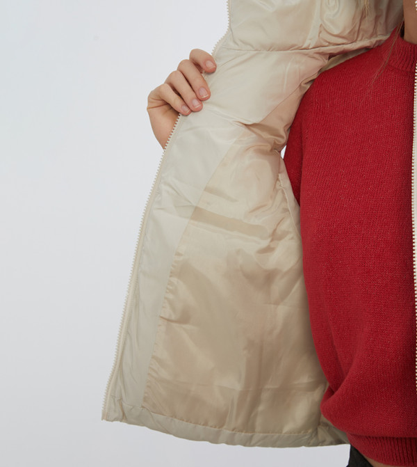 LC Waikiki Puffer & Quilted Jackets - Beige Puffer & Quilted Jackets