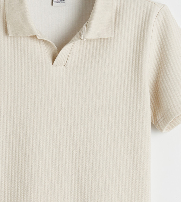 اٍل سي واي كيكي  textured-neutral-linen - بيج فاتح T-shirts