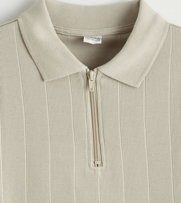 LC Waikiki textured-neutral-linen - Beige T-shirts