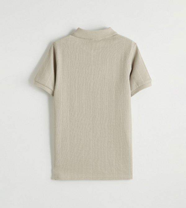 LC Waikiki textured-neutral-linen - Beige T-shirts
