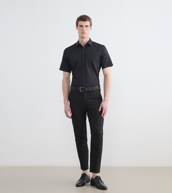 LC Waikiki  Formal Shirts - BLACK Short Sleeves