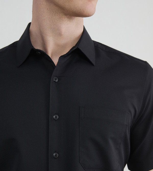 LC Waikiki  Formal Shirts - BLACK Short Sleeves