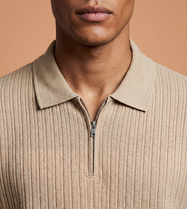 LC Waikiki Polo T-Shirts - Beige Polo T-shirts