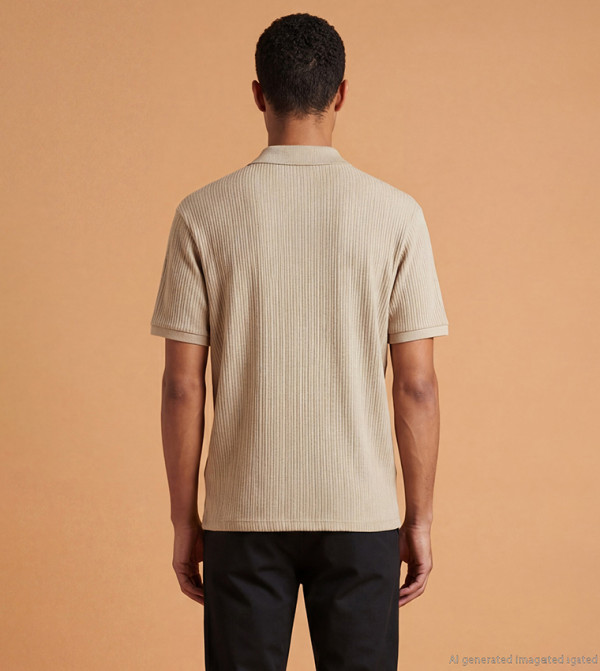 LC Waikiki Polo T-Shirts - Beige Polo T-shirts