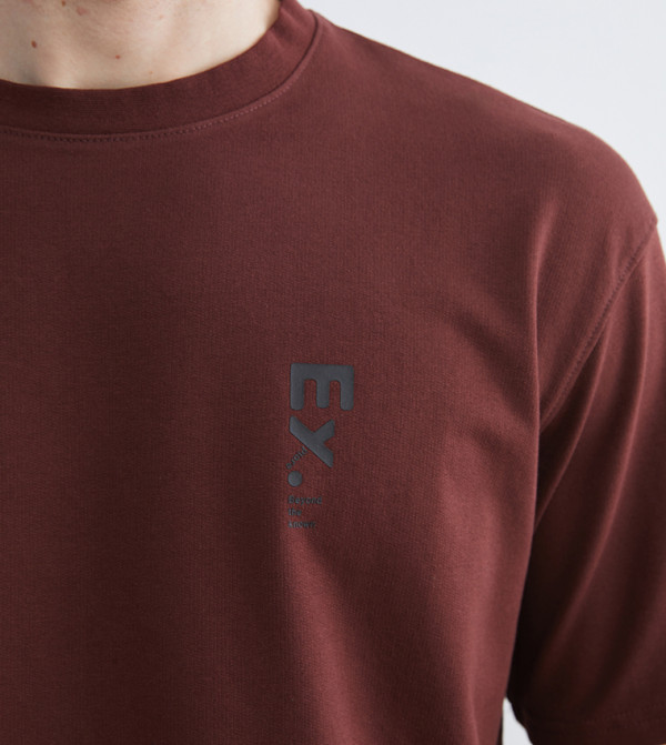LC Waikiki LC Waikiki - Brown Round Neck T-Shirts