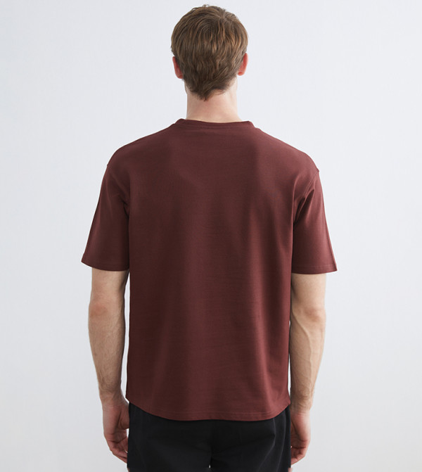 LC Waikiki LC Waikiki - Brown Round Neck T-Shirts