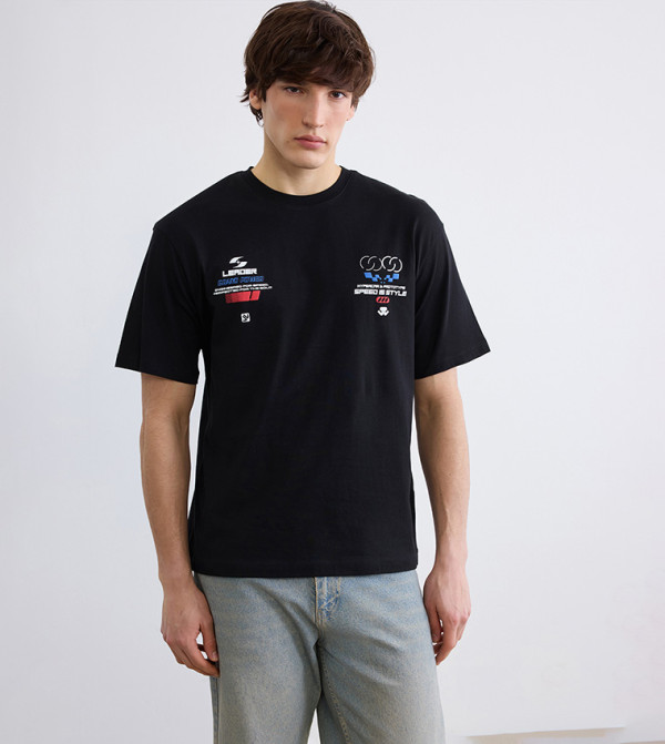 LC Waikiki LC Waikiki - BLACK Round Neck T-Shirts