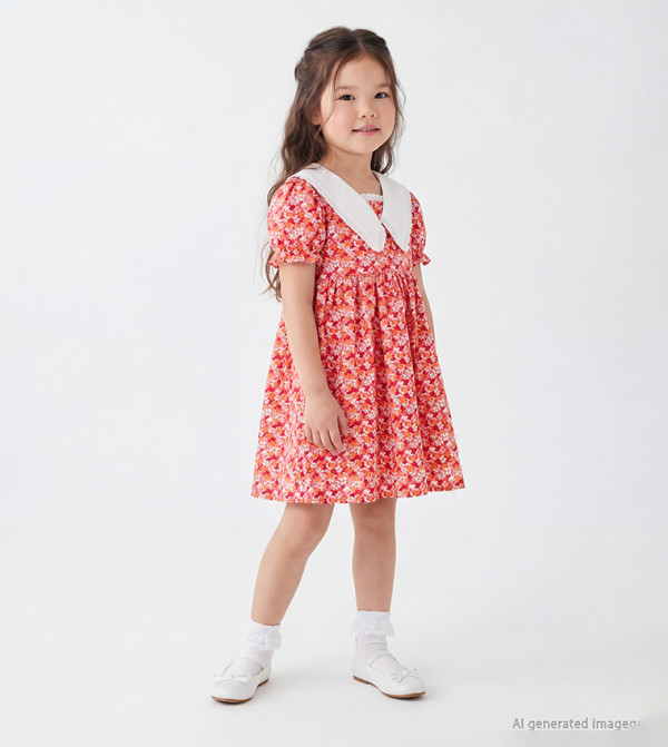 اٍل سي واي كيكي  ملابس - برتقالي  فستان كاجوال 