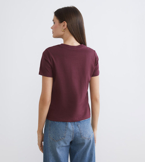 LC Waikiki  T-Shirts - Purple Short Sleeve T-Shirts