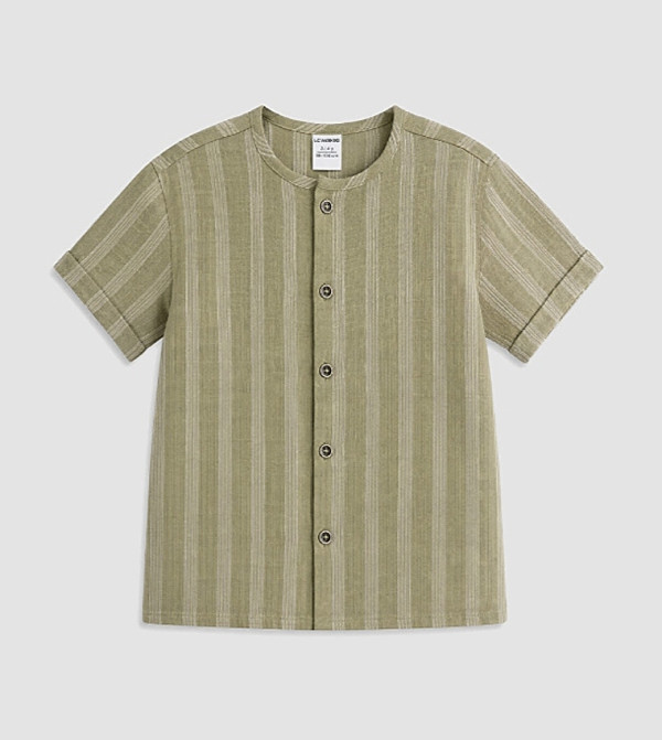 LC Waikiki  nautical-sharks-sea-life - Khaki Shirts