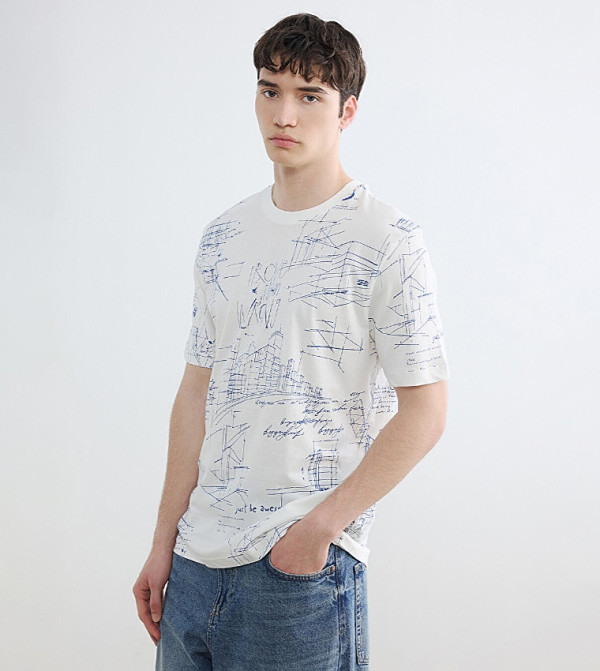 اٍل سي واي كيكي اٍل سي واي كيكي - أوف وايت Round Neck T-Shirts