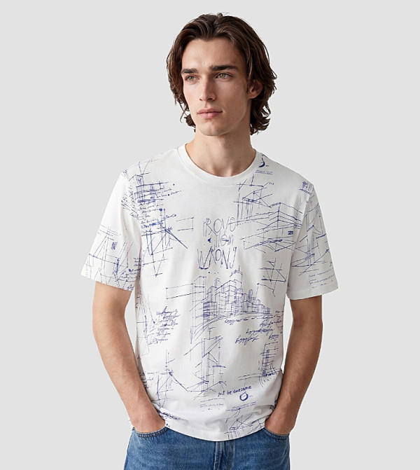 اٍل سي واي كيكي اٍل سي واي كيكي - أوف وايت Round Neck T-Shirts