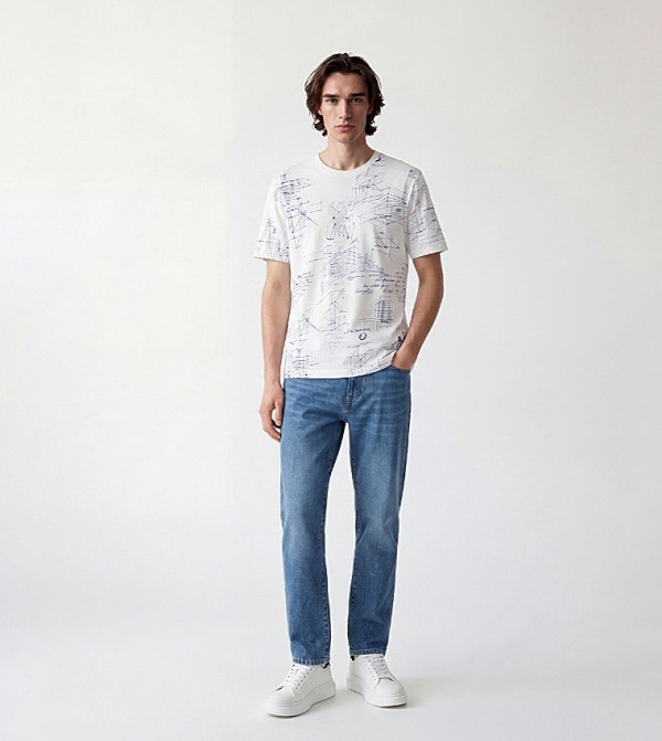 اٍل سي واي كيكي اٍل سي واي كيكي - أوف وايت Round Neck T-Shirts