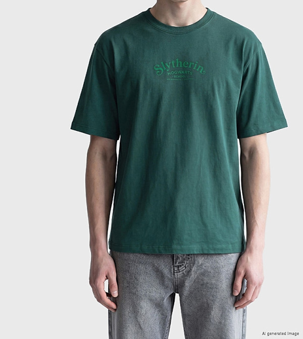 اٍل سي واي كيكي  workwear-reworked - أخضر Round Neck T-Shirts