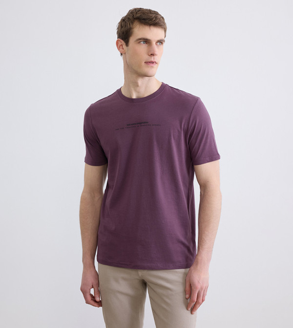 LC Waikiki LC Waikiki - Purple Round Neck T-Shirts