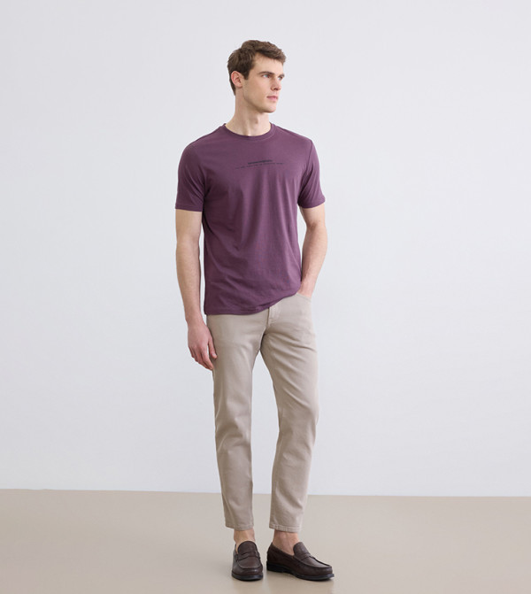 LC Waikiki LC Waikiki - Purple Round Neck T-Shirts