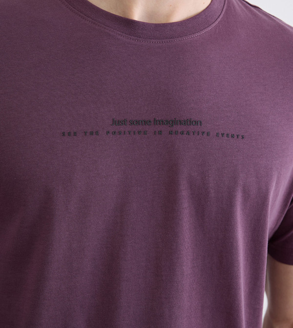 LC Waikiki LC Waikiki - Purple Round Neck T-Shirts