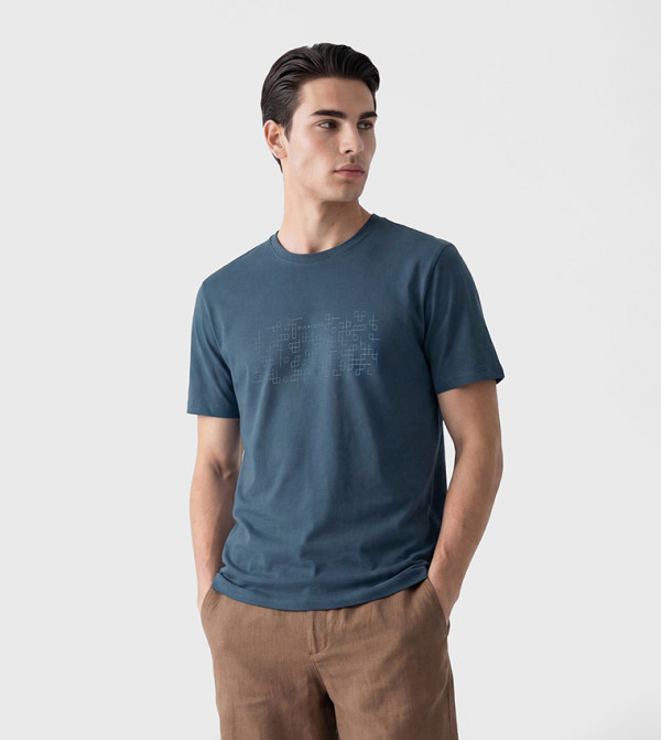 LC Waikiki LC Waikiki - Blue Round Neck T-Shirts
