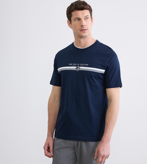 LC Waikiki LC Waikiki - Navy Round Neck T-Shirts