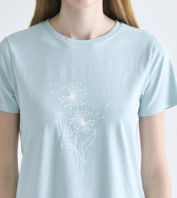 LC Waikiki  T-Shirts - Blue Short Sleeve T-Shirts