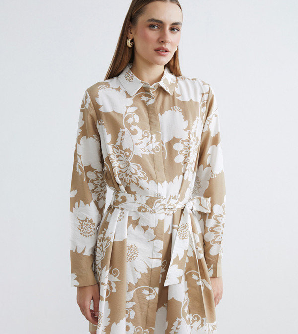 اٍل سي واي كيكي اٍل سي واي كيكي - بيج Shirt & T-Shirt Dresses