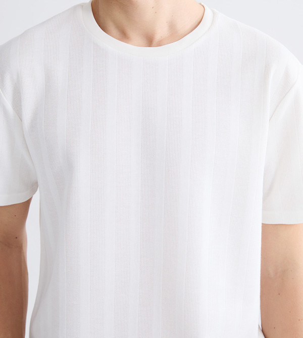 اٍل سي واي كيكي  ملابس - أبيض Round Neck T-Shirts