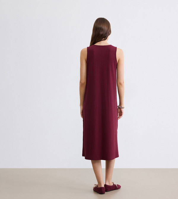 LC Waikiki Clothing - Maroon Midi Dresses