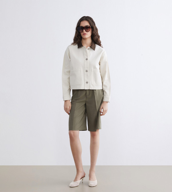 LC Waikiki  Casual Jackets - Ecru Casual Jackets