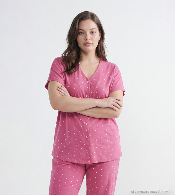 اٍل سي واي كيكي  ملابس حوامل - وردي ملابس النوم