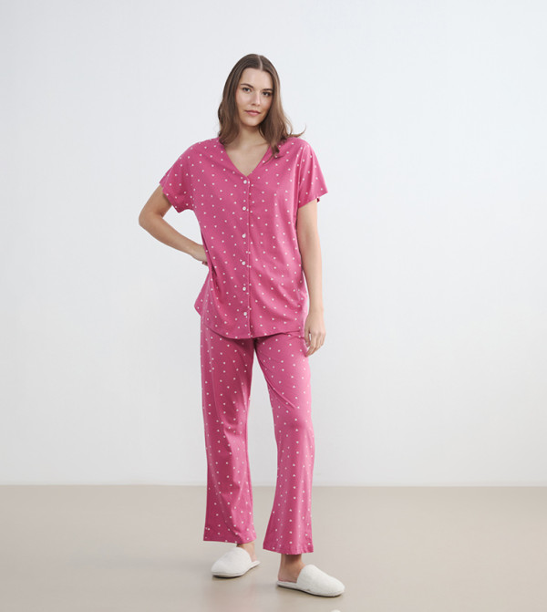 اٍل سي واي كيكي  ملابس حوامل - وردي ملابس النوم