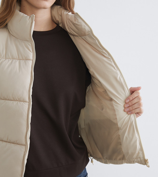 LC Waikiki  Puffer & Quilted Jackets - Beige Puffer & Quilted Jackets
