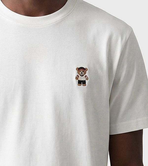 اٍل سي واي كيكي اٍل سي واي كيكي - كريمي  Round Neck T-Shirts